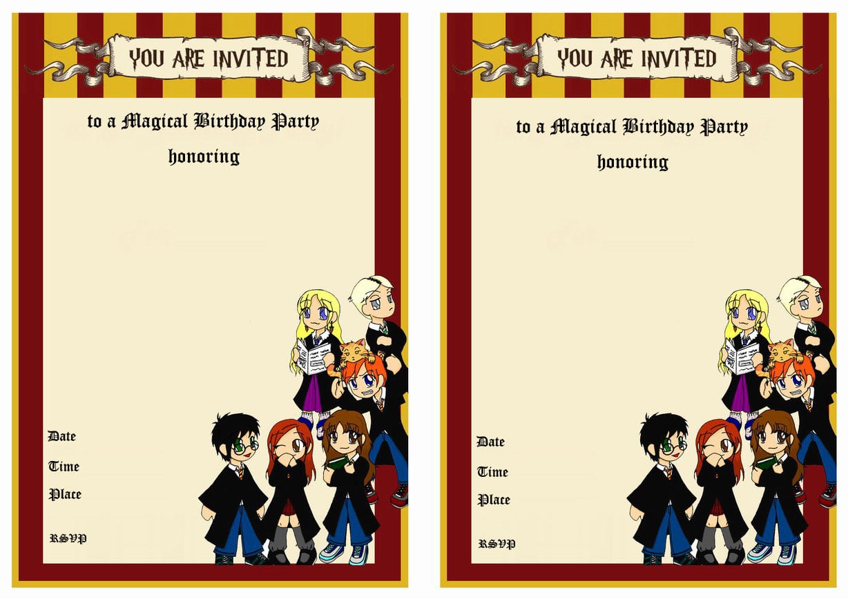 Harry Potter Birthday Invitations â Birthday Printable